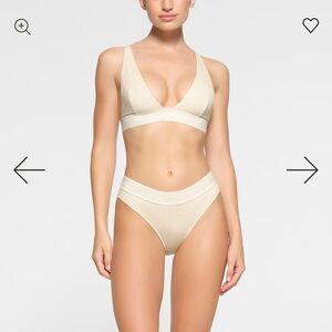 SKIMS Cream Ribbed Bralette
